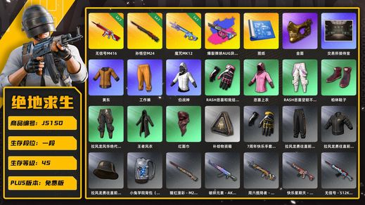 绝地求生（PUBG）黄东 魔咒MK12 金面 孙悟空M24 无信号M416 白战神 拉风龙套装