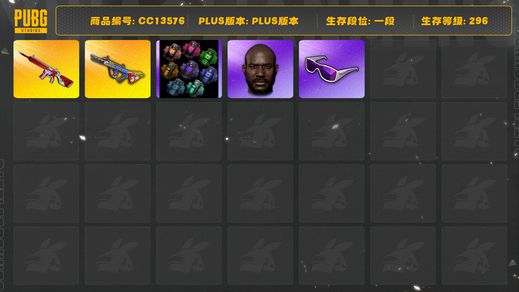 绝地求生（PUBG）[CC13576]CC13576/可排位/1段/296级/烟雾弹/5级爆裂弹珠AUG/3级无信号M4/小战神/粉战神/圣诞套装/滑雪镜/滑雪帽/黑鬼