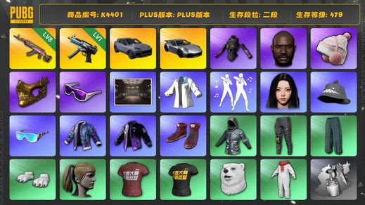 绝地求生（PUBG）[K4401]小战神 滑雪镜 保时捷卡宴 小马尾 黑鬼 发光手臂 金面 保时捷 火麒麟 萨芬裤 寒蚀MP5K 保时捷911 aespa女团 西游记套装 星魂虎虎生威大礼包 保时捷 保时捷