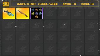 绝地求生（PUBG）[CC13666]CC13666/可排位/1段/144级/烟枪/卡宴/7级权志龙AUG/1级夜曲M24/权志龙AUG异色/2星魂套装/