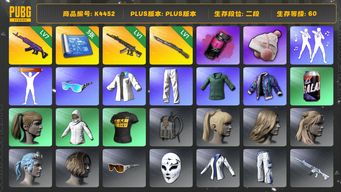 绝地求生（PUBG）[K4452]2段60级 信誉3 7级美杜莎 1级妖魔 1级猛虎 3图纸 烟弹 星魂套