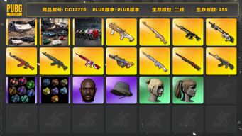 绝地求生（PUBG）[CC13776]CC13776/可排位/2段/355级/烟枪/烟雾弹/兰博基尼跑车/兰博基尼SUV/2阿斯顿马丁跑车/阿斯顿马丁SUV/2杜卡迪/7级青龙/3级猪八戒M4/3级玩偶大炮/1级孙悟空M24/1级爆裂弹珠AUG/1级无信号M4/1级恶魔ACE/1级圣诞ak/1级DBS/1级赛博MK12/1级德拉贡/恶魔ACE异色/圣诞ak异色/赛博MK12异色/白战神/小战神/圣诞套装/拉风龙套装/