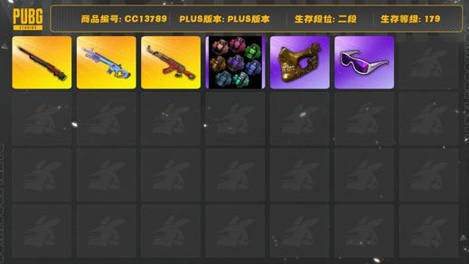 绝地求生（PUBG）[CC13789]CC13789/可排位/2段/179级/1张图纸/烟雾弹/6级孙悟空M24/2级圣诞ak/1级魔咒mk12/滑雪镜/金面/青海摇
