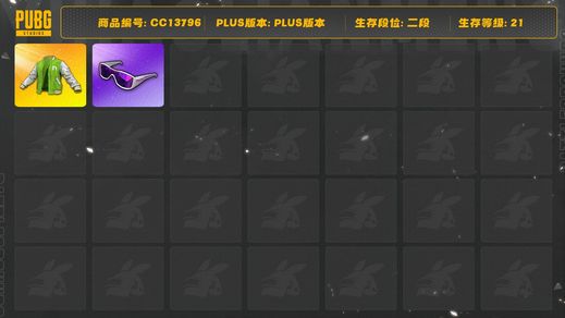 绝地求生（PUBG）[CC13796]CC13796/可排位/2段/21级/900GB/显卡套/滑雪镜/滑雪帽