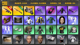 绝地求生（PUBG）[K4526]2段484级 信誉3 10级美杜莎 3级夜曲 杜卡迪 烟枪烟弹 白战神 绿东 发光手 白熊脚 minji 小马尾 滑雪镜 金面