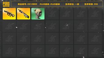 绝地求生（PUBG）[CC13893]CC13893/可排位/1段/332级/1张图纸/卡宴/4级赛博MK12/3级弥诺陶洛斯AUG/1套3代女团/绿东/丸子头