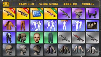 绝地求生（PUBG）[K4539]5段94级  信誉2  10级火麒麟  10级弥诺陶洛斯  1级无信号  1图  粉头  牛角  橙运动  竞猜裤