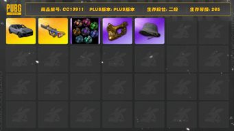 绝地求生（PUBG）[CC13911]CC13911/没开排位/2段/265级/3张图纸/烟雾弹/卡宴/10级爆裂弹珠AUG/绿东/粉战神/萨芬裤/金面/渔夫帽/白熊/青海摇