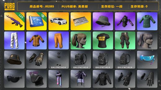 绝地求生（PUBG）3级美杜莎 1图纸 渔夫帽 成品布加迪 黄东 绿东 小马尾 改名卡 无充值 带初始 