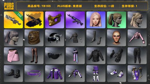 绝地求生（PUBG）[TB165]1段1级（免费版）刻耳柏洛斯M249 小马尾 金面 aespa女团