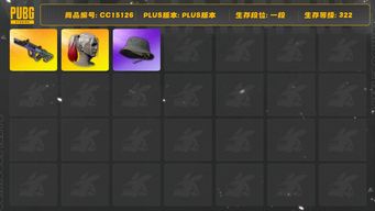 绝地求生（PUBG）[CC15126]CC15126/可排位/1段/322级/小丑女/4级霓虹AUG/电磁背包/渔夫帽