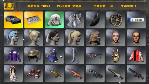 绝地求生（PUBG）[TB224]1段1级（免费版）保时捷卡宴 aespa女团 保时捷