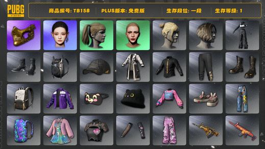 绝地求生（PUBG）[TB158]1段1级（免费版）小马尾 金面 丸子头 NINGNING aespa女团 aespa女团