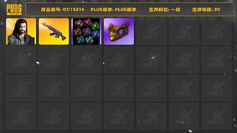 绝地求生（PUBG）[CC15214]CC15214/可排位/1段/20级/烟雾弹/多利安/4级美杜莎/星魂套装/绿东/粉战神/金面/白熊