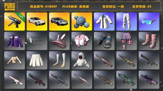 绝地求生（PUBG）[KTB267]23级（免费版） 信誉2 1级寒蚀MP5K,保时捷,保时捷帕拉梅拉,保时捷911,aespa女团,星魂虎虎生威大礼包