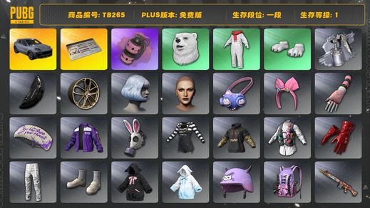 绝地求生（PUBG）[TB265] 1段1级（免费版）保时捷,保时捷卡宴,烟雾弹,aespa女团,粉色烟雾弹