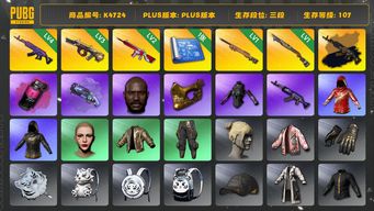 绝地求生（PUBG）[K4724]3段107级  信誉3  4级美杜莎+黑异色  3级弥诺陶洛斯  2级无信号  1级夜曲  1级烈日  烟枪烟弹  1图  黑鬼 金面