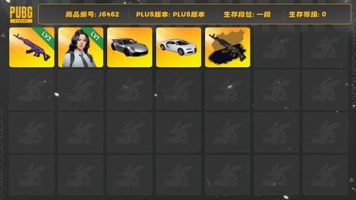 绝地求生（PUBG）保时捷+布加迪+3级美杜莎+异色+星魂套+烟枪+巴黎世家套装两套+星魂套+悲喜套+很多穿搭皮肤+头盔背包皮肤+工坊汉娜成长角色