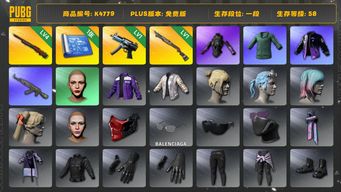 绝地求生（PUBG）[K4779]一段58级  信誉2  4级孙悟空  1级寒蚀  1级烈日  1图纸  绿东  发光手  丸子头