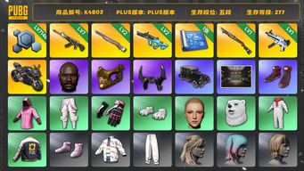 绝地求生（PUBG）[K4803]5段277信誉1 杜卡迪 7级妖魔 2级彩虹 2级权志龙 1级1897 1级无重力 黑鬼 金面 牛角 熊脚