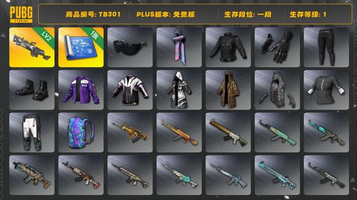 绝地求生（PUBG）[TB301]1段1级（免费版）2级刻耳柏洛斯M249