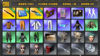 绝地求生（PUBG）[K4821]一段347级  信誉2  9级孙悟空  1级权志龙  4图纸  拉风龙  黄东  权志龙  金面  粉电包