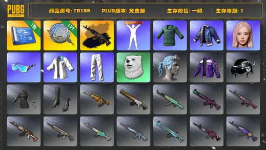 绝地求生（PUBG）[TB189]1段1级（免费版）塞壬平底锅 小绿东 aespa女团 星魂虎虎生威大礼包