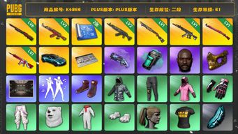 绝地求生（PUBG）[K4866]2段61级 信誉3 6级孙悟空 3级ak 2级青龙 1级烈日 1级妖魔 1级午夜 1级无信号 烟弹烟枪  改名卡 2图纸 黑鬼