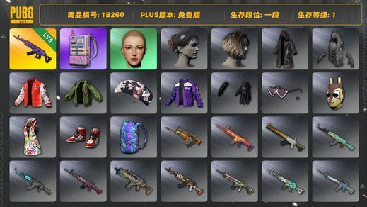 绝地求生（PUBG）[TB260]1段1级（免费版）3级美杜莎762,电磁包
