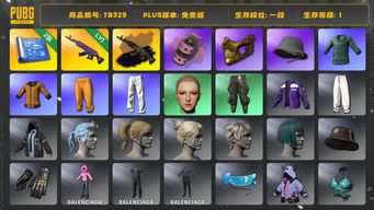 绝地求生（PUBG）[TB329]1段1级（免费版）信誉2 1级美杜莎762,美杜莎762异色,美杜莎金属深灰,金面,烟雾弹,粉色烟雾弹,黄东,拉风龙套装,小绿东,小叮当套装,星魂虎虎生威大礼包