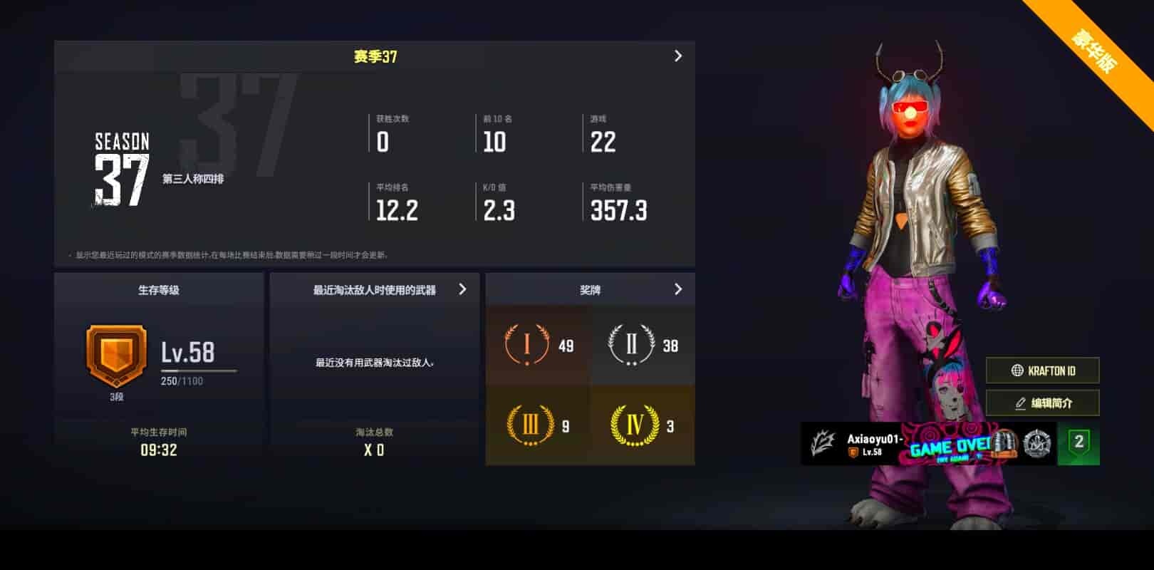 [CC12247]CC12247/可排位/3段/58级/改名卡/1张图纸/9级爆裂弹珠AUG/2级魔咒MK12/1级烈日s1897/爆裂弹珠AUG异色/滑雪帽/牛角/丸子头/婚纱头/白熊 - 闲游盒商城-游戏账号交易平台-游戏账号代售_估价_买卖一站式服务